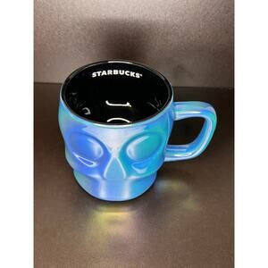 Starbucks Skull Mug '25 Blue Iridescent 14oz Halloween Dia De Muertos Whimsigoth